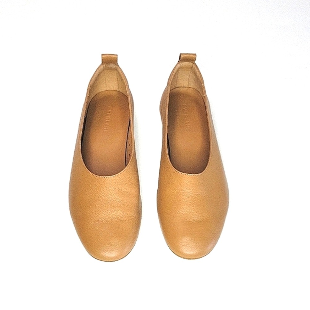 Everlane Women's Day Glove Tan Slip On Ballet Flats Shoes Size 7 Leather Round